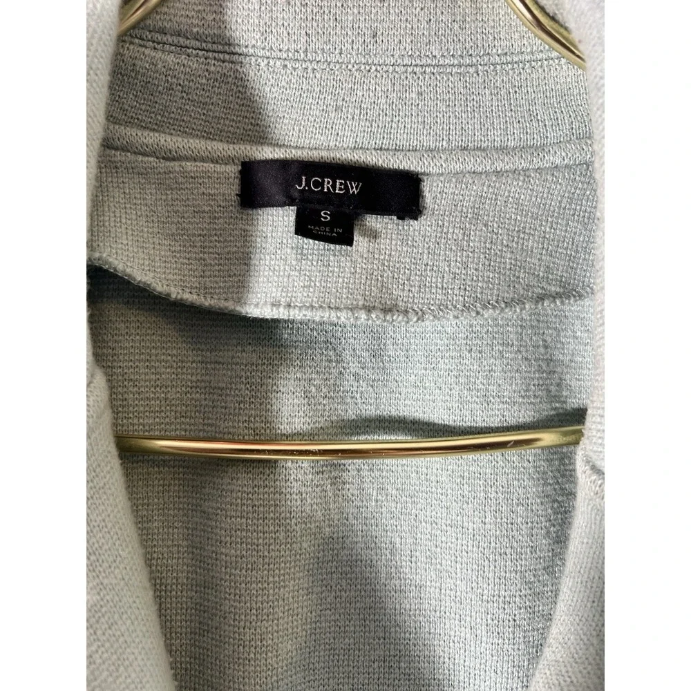 J. Crew Sophie Open Front Knit Sweater Blazer‎ Jacket Green S Merino Wool